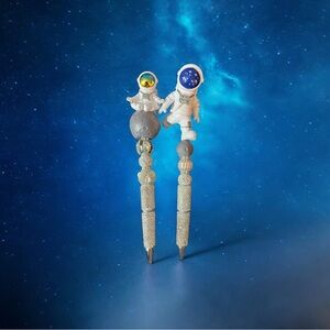Astronaut Themed Pens (left only) with Glitter Accents